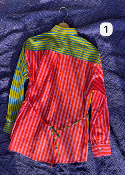 Colour Block Stripes Shirts
