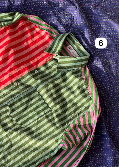 Colour Block Stripes Shirts