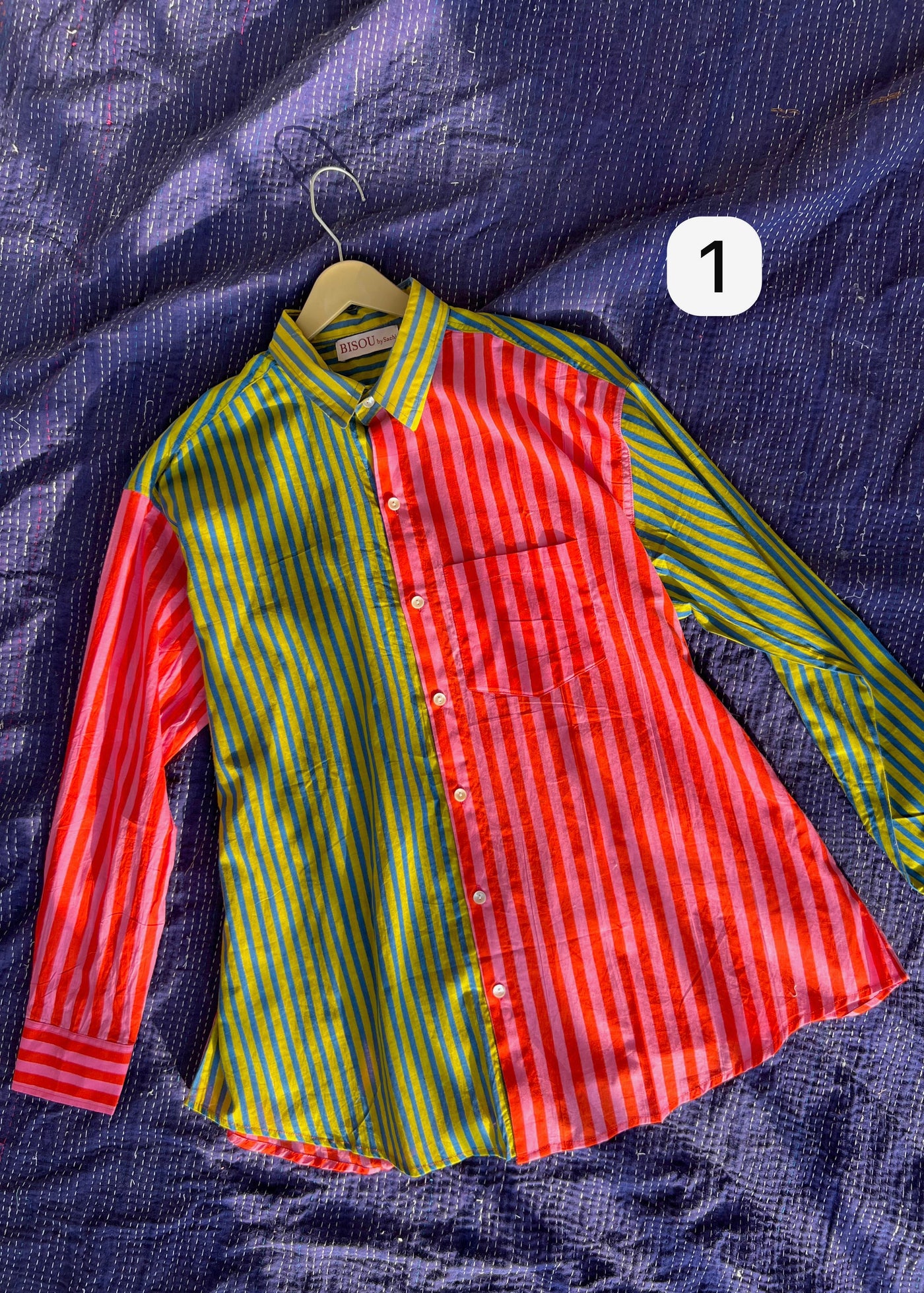 Colour Block Stripes Shirts