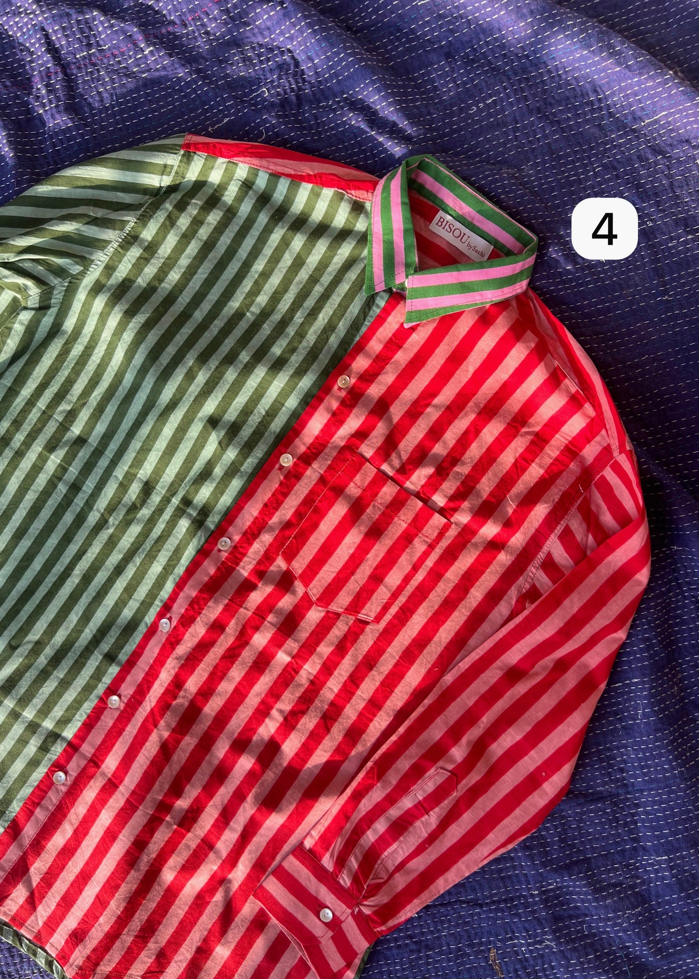 Colour Block Stripes Shirts