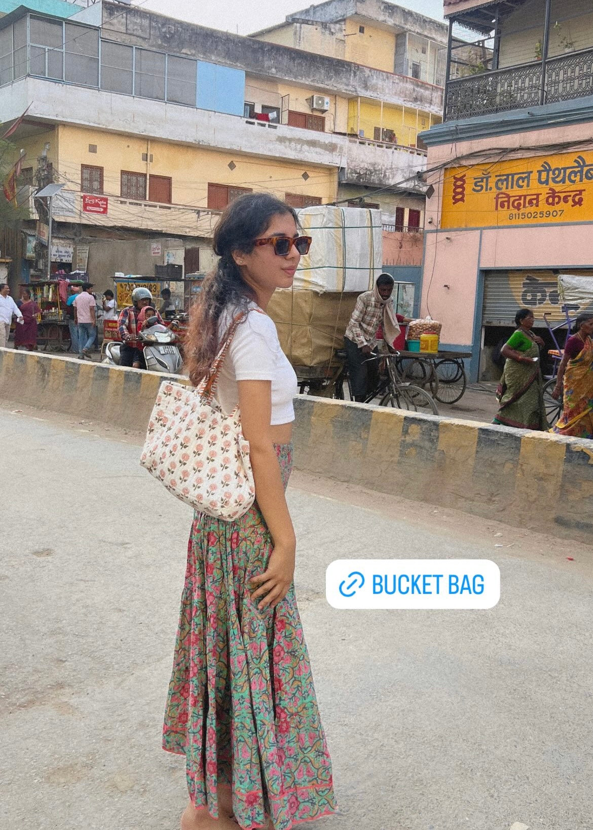 Mini velvet bag with pocket pouch