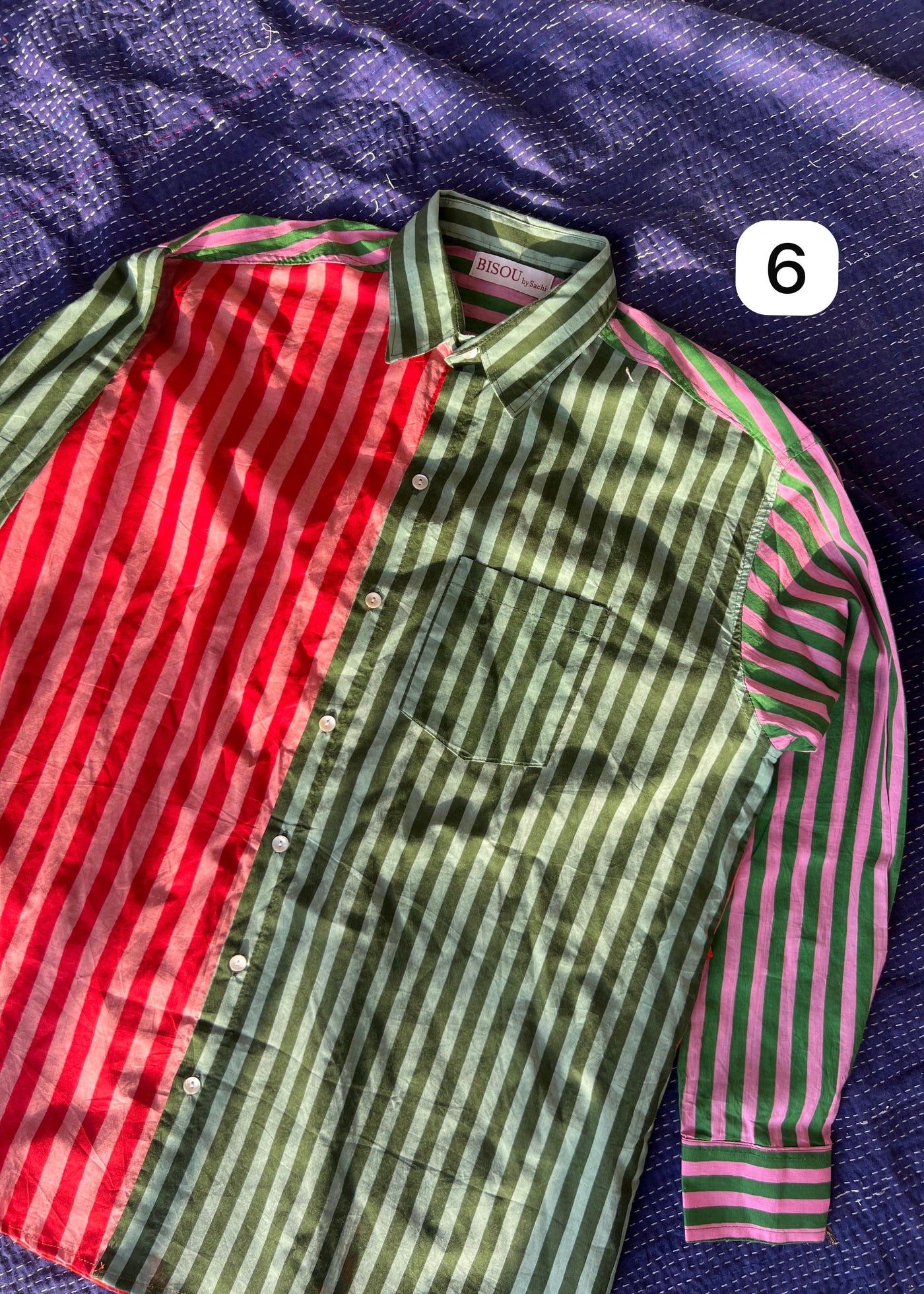 Colour Block Stripes Shirts