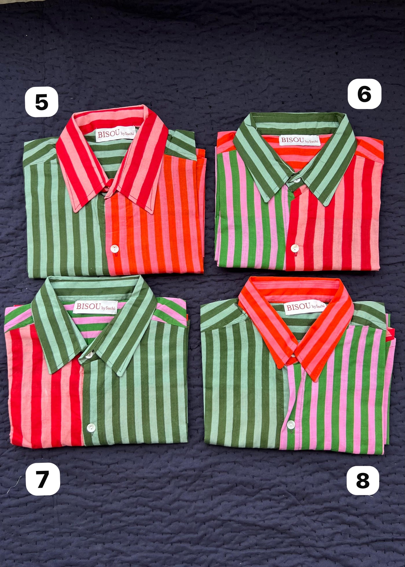 Colour Block Stripes Shirts