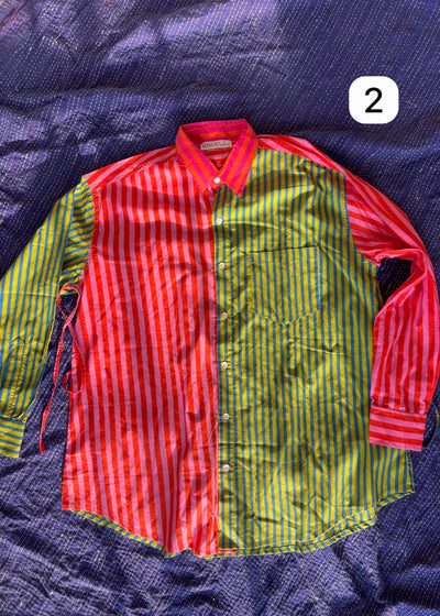 Colour Block Stripes Shirts