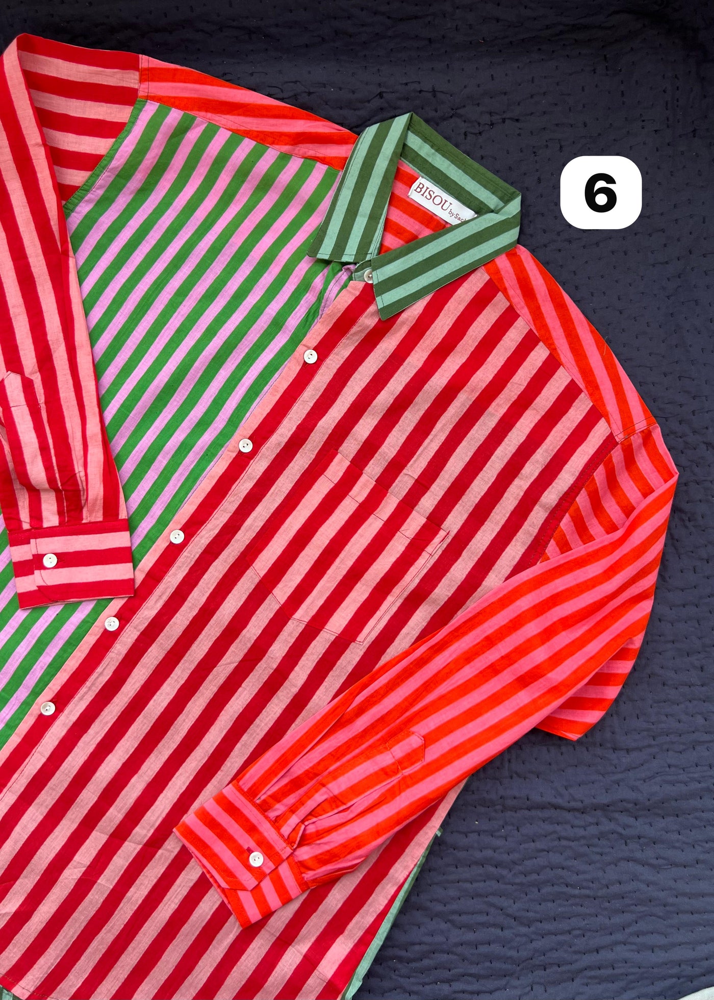 Colour Block Stripes Shirts