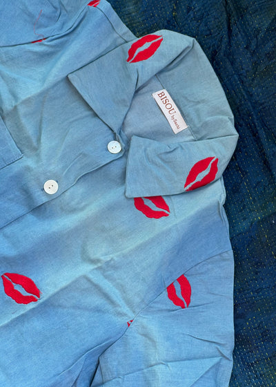 Sample washed off denim shirt