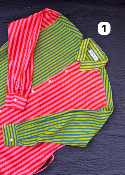 Colour Block Stripes Shirts