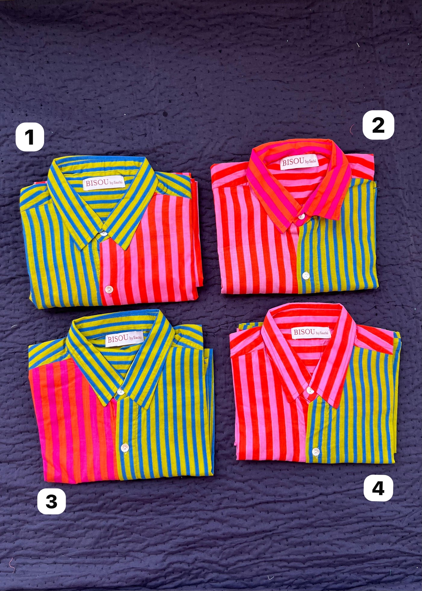 Colour Block Stripes Shirts