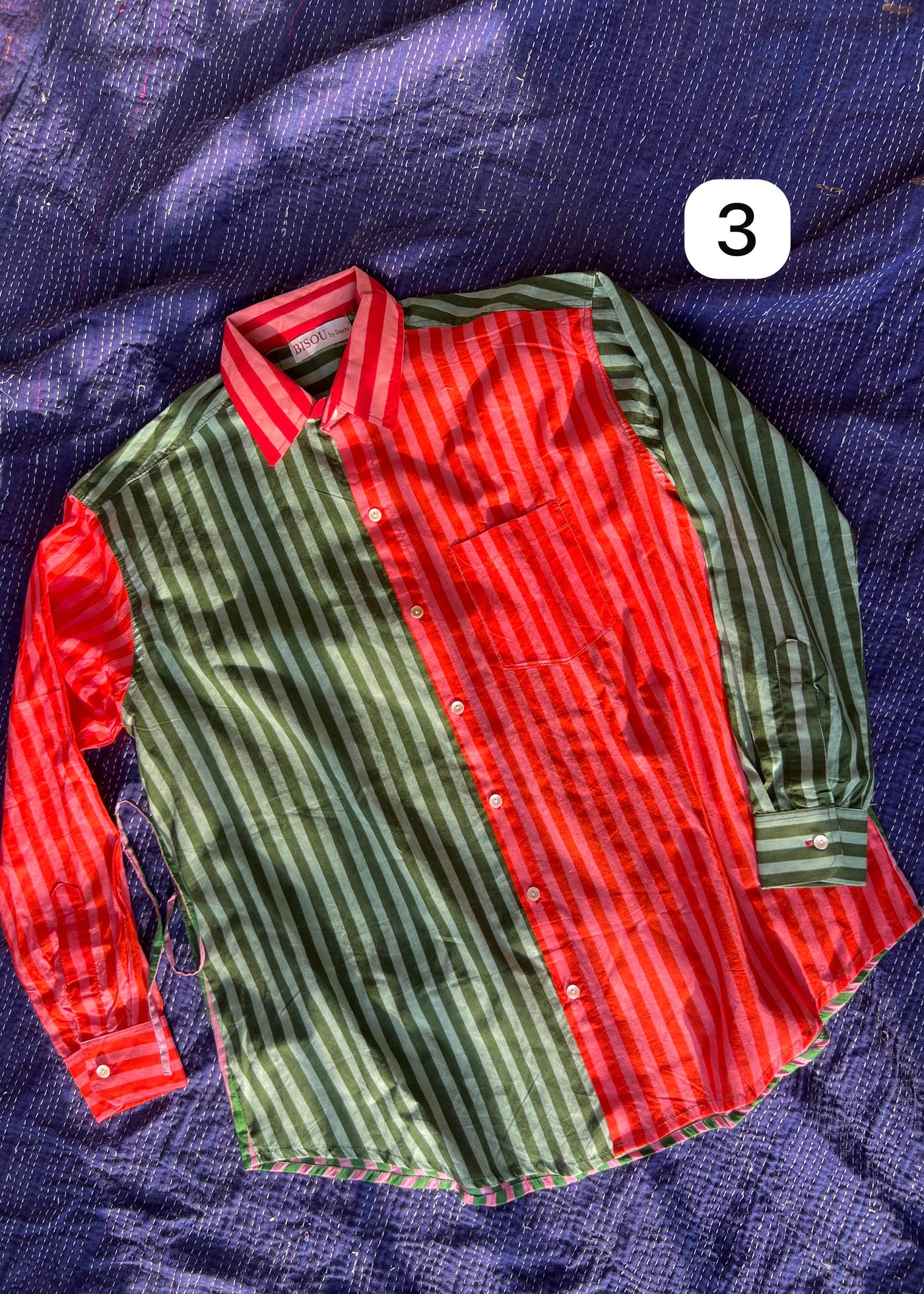 Colour Block Stripes Shirts