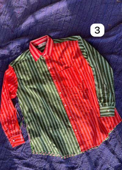 Colour Block Stripes Shirts