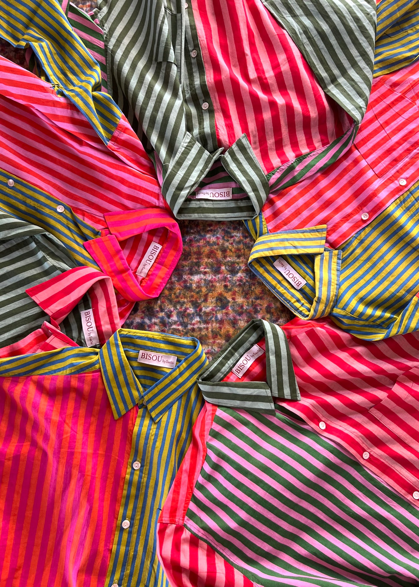 Colour Block Stripes Shirts