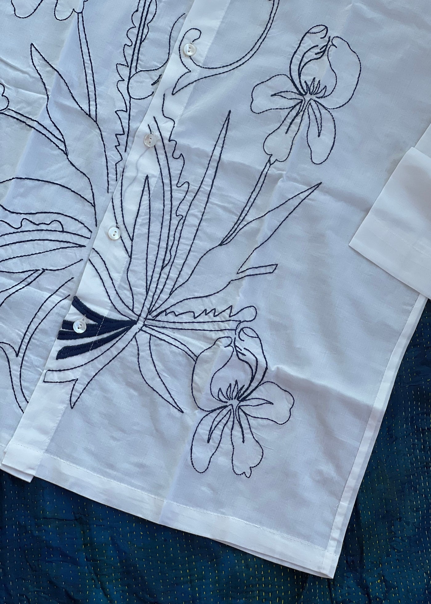 Sample Blue Embroidery Sakura