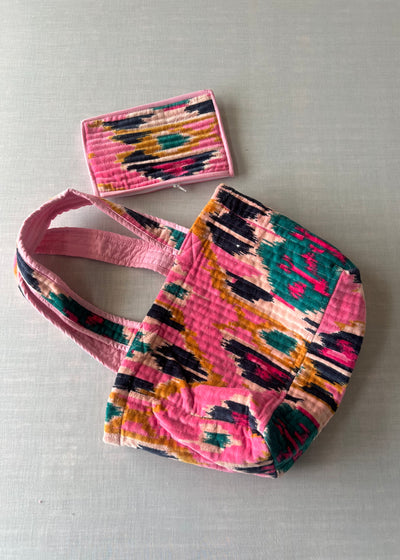 Mini velvet bag with pocket pouch