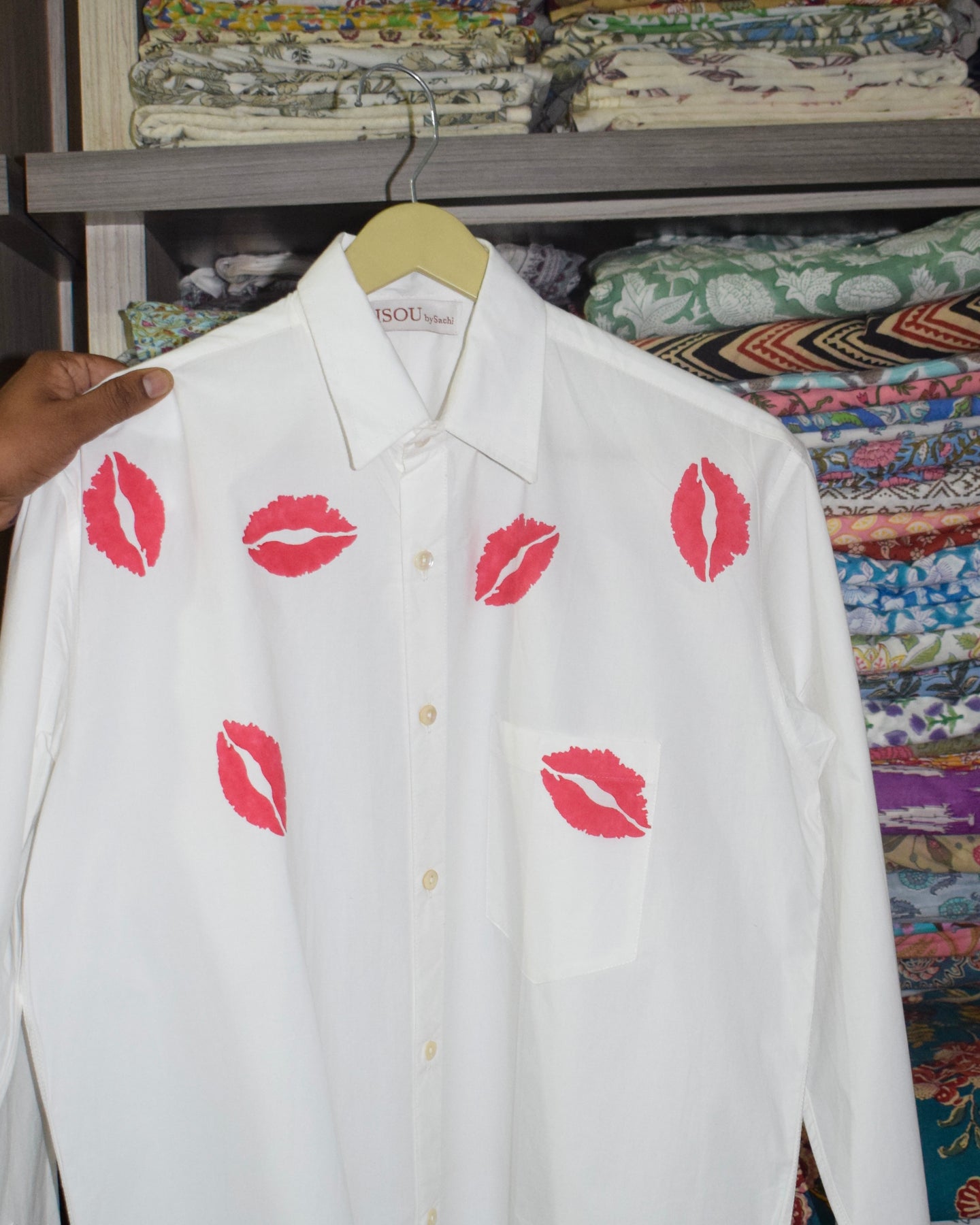 dress shirt with kiss marks Kiss Mark Shirt