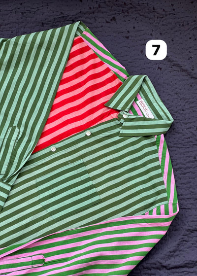 Colour Block Stripes Shirts