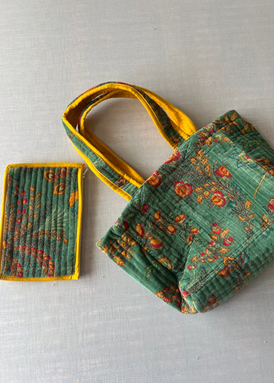 Mini velvet bag with pocket pouch