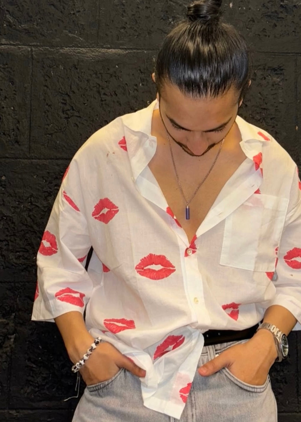 dress shirt with kisses All Over You kisses Shirt