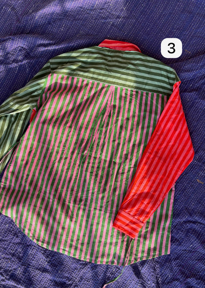 Colour Block Stripes Shirts