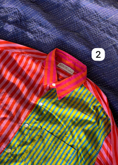 Colour Block Stripes Shirts