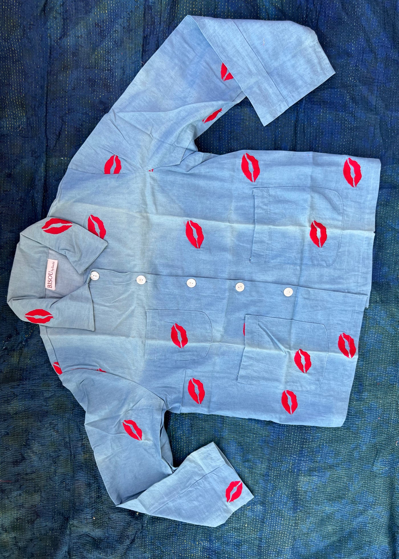 Sample washed off denim shirt