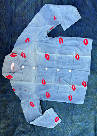 Sample washed off denim shirt