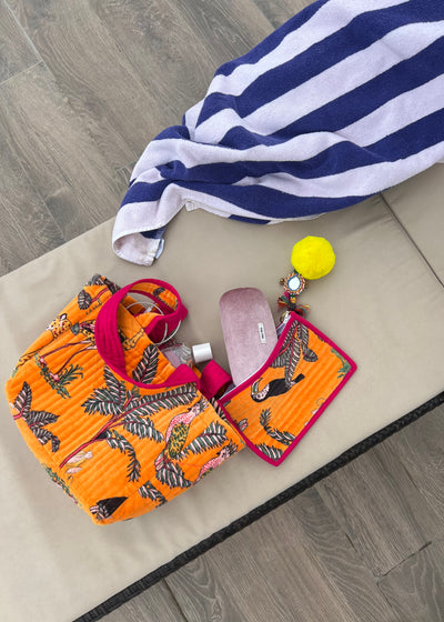 Mini velvet bag with pocket pouch