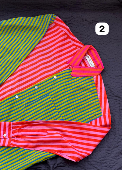 Colour Block Stripes Shirts