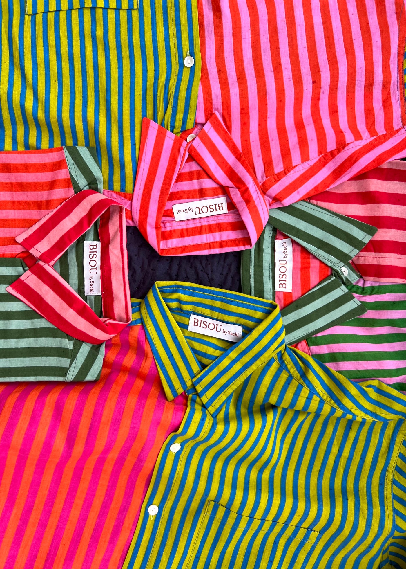 Colour Block Stripes Shirts