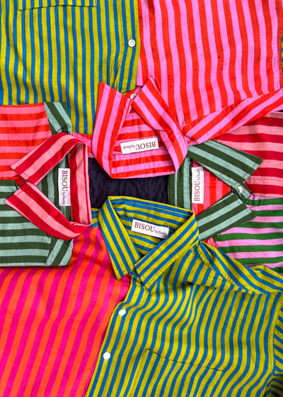 Colour Block Stripes Shirts
