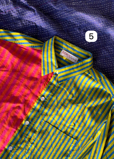 Colour Block Stripes Shirts