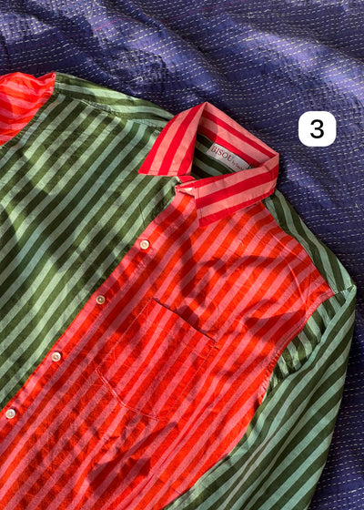 Colour Block Stripes Shirts