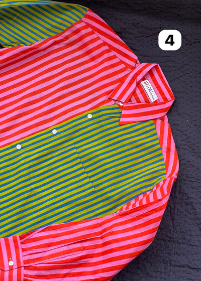 Colour Block Stripes Shirts