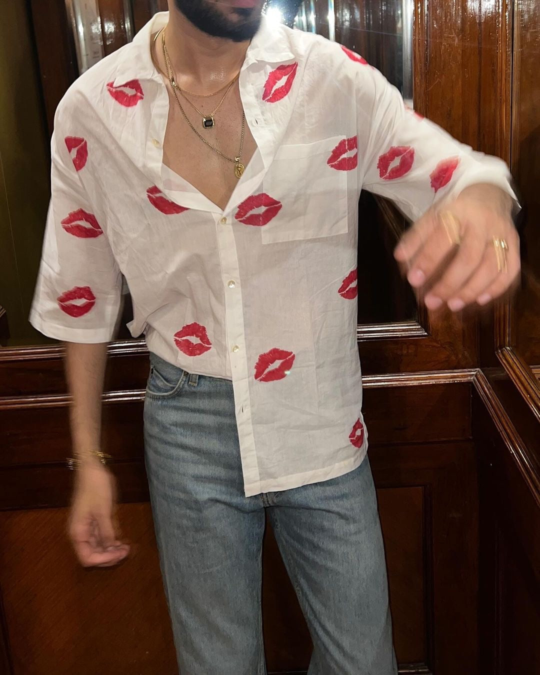 dress shirt with kisses Maison Margiela Artisanal Kiss Shirt. This piece was sold for $12,800 on Grailed by @imprevustudios